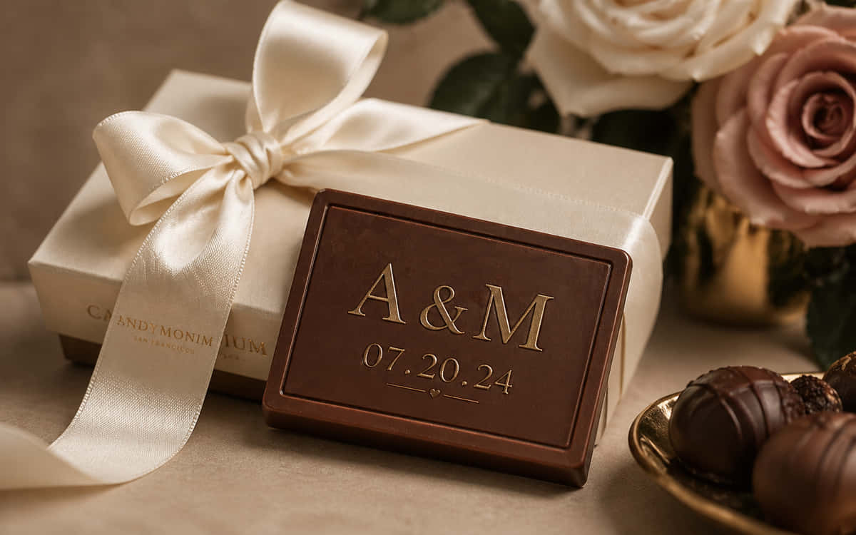 Monogrammed wedding favor box